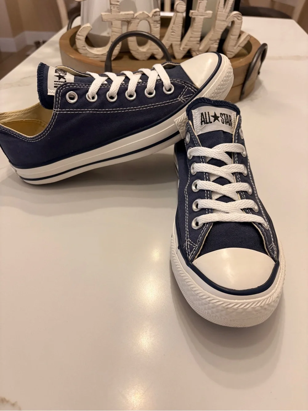 Converse Kids Navy and White Low Top Sneakers